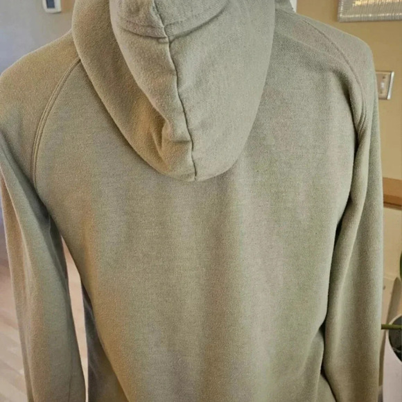 NORTH FACE HOODIE Women’s Sz S Sweatshirt Comfy Beige White Logo Drawstring - Picture 5 of 5